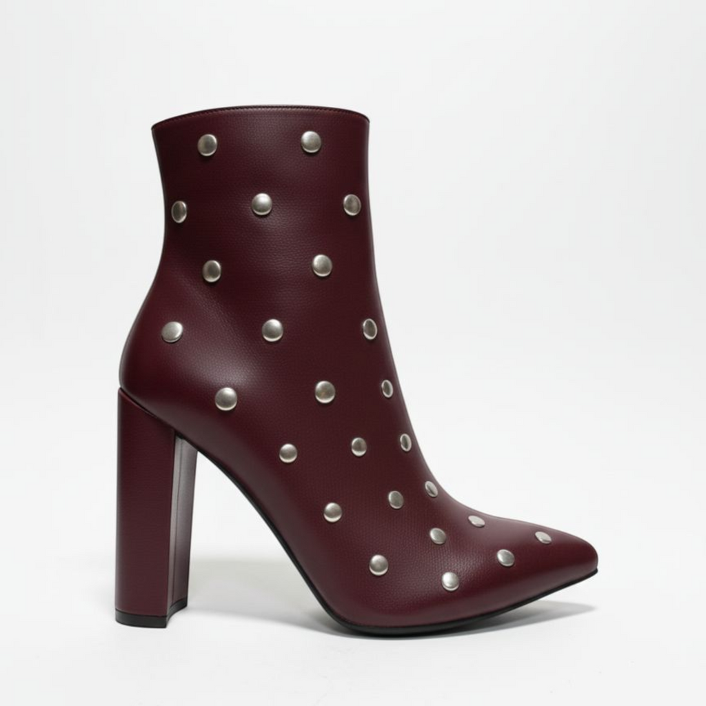 Women's Studded Block Heel Ankle Boots