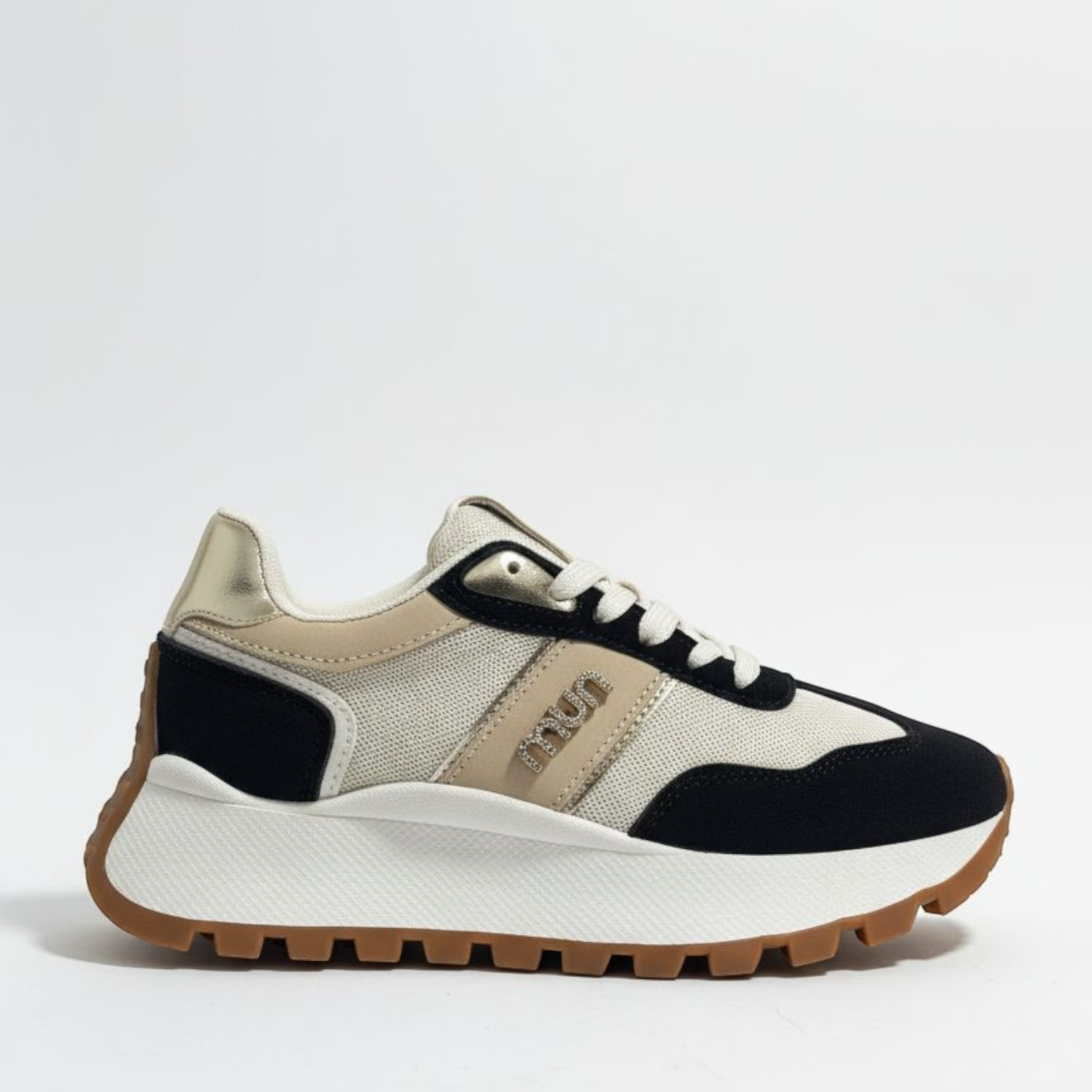Modern Mesh & Suede Platform Trainers