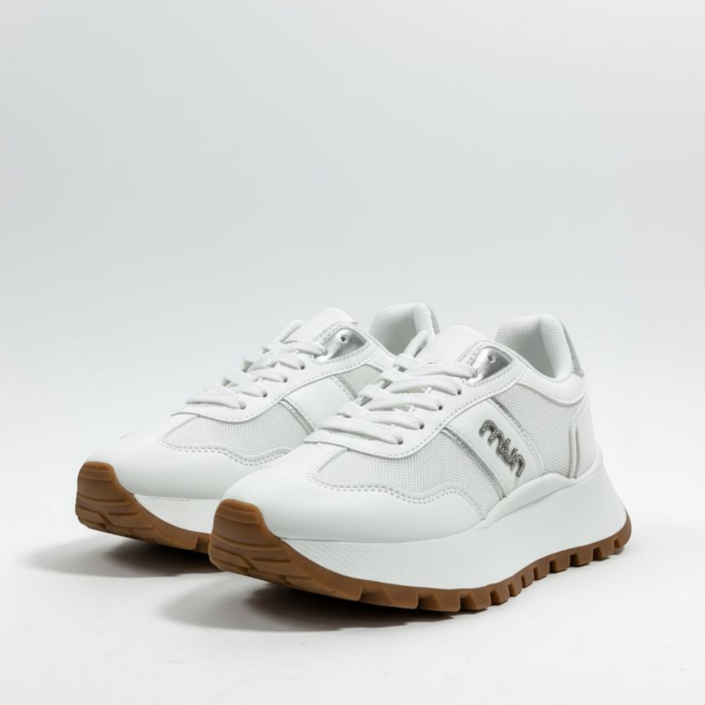 Modern Mesh & Suede Platform Trainers