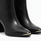 The Elegant Gold-Tip Ankle Boot