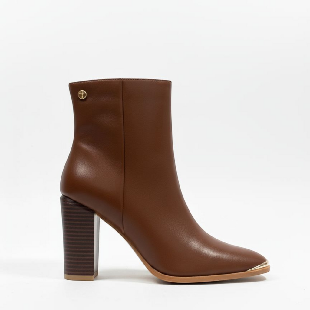The Elegant Gold-Tip Ankle Boot