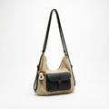Vintage-Inspired Canvas & Leather Hobo Bag
