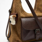 Vintage-Inspired Canvas & Leather Hobo Bag