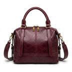 Classic Leather Satchel with Vintage Gold Hardware