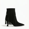 Suede Fringe Ankle Boots