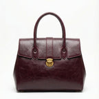 Luxurious Burgundy Leather Satchel