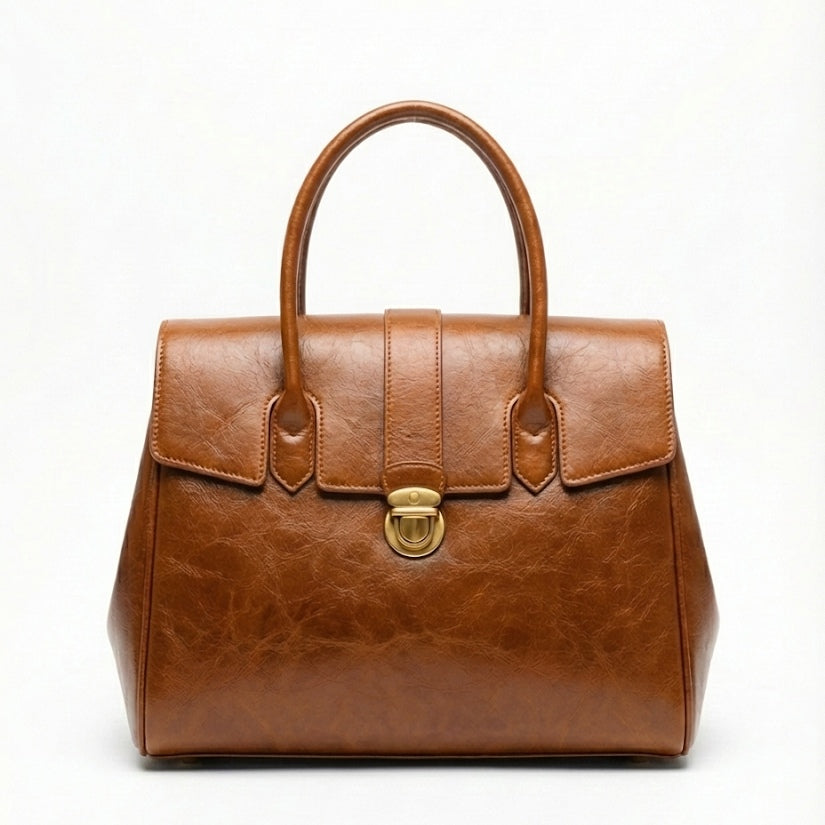 Luxurious Burgundy Leather Satchel