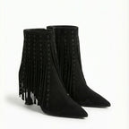 Suede Fringe Ankle Boots