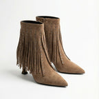 Suede Fringe Ankle Boots