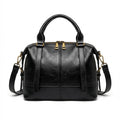 Classic Leather Satchel with Vintage Gold Hardware