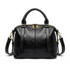 Classic Leather Satchel with Vintage Gold Hardware