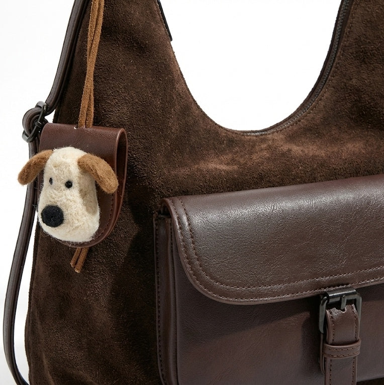 Vintage-Inspired Canvas & Leather Hobo Bag